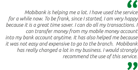  Mobibank is helping me a lot. I have used the service for a while now. To be frank, since I started, I am very happy...